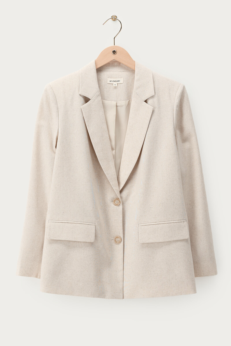 Beige linen look blazer | My Jewellery
