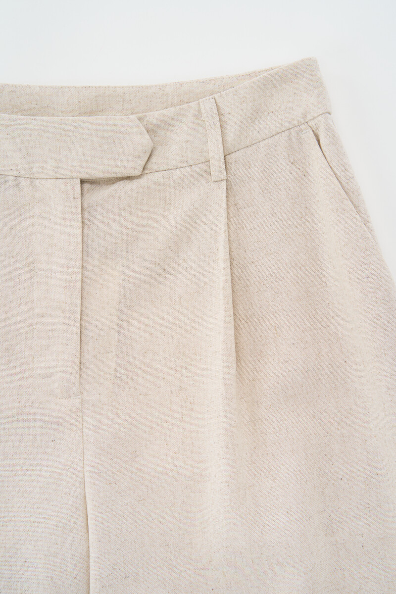 Beige linen-look wide leg trousers | My Jewellery