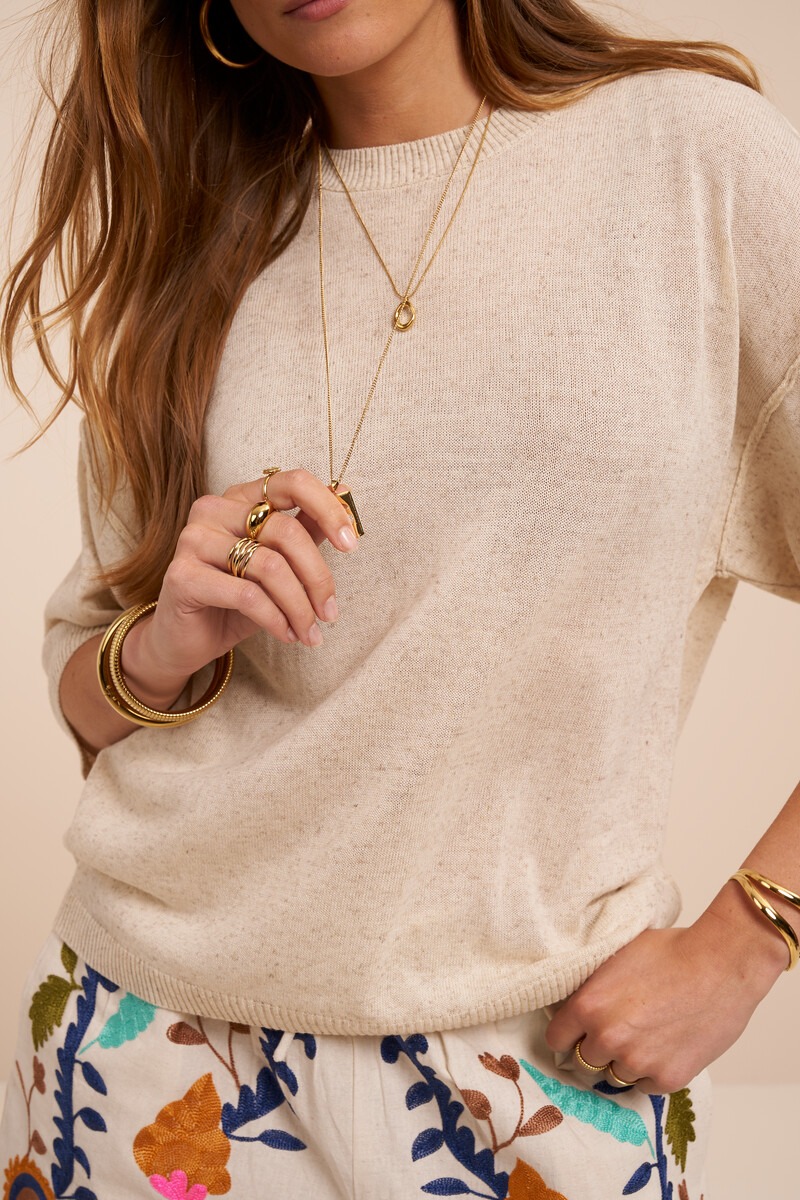 Beige melange T-shirt | My Jewellery