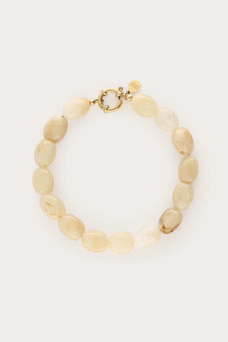 Beige minimalist beaded bracelet | My Jewellery