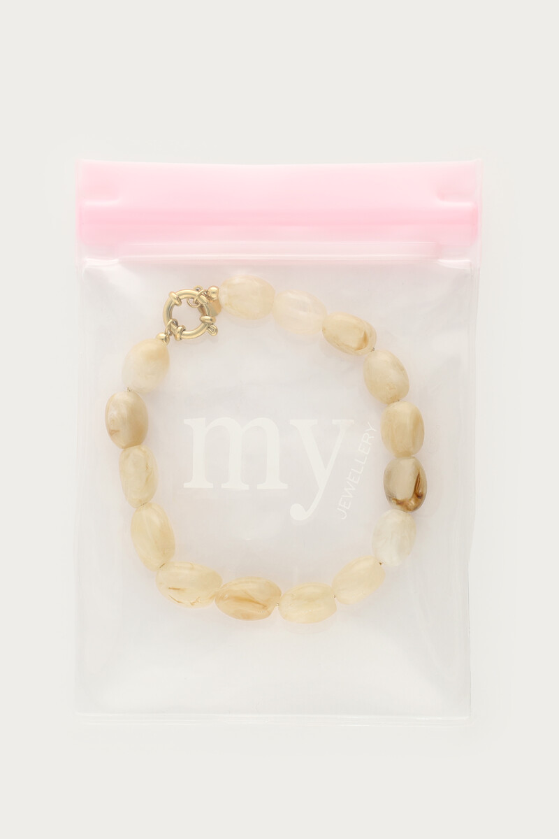 Beige minimalist beaded bracelet | My Jewellery