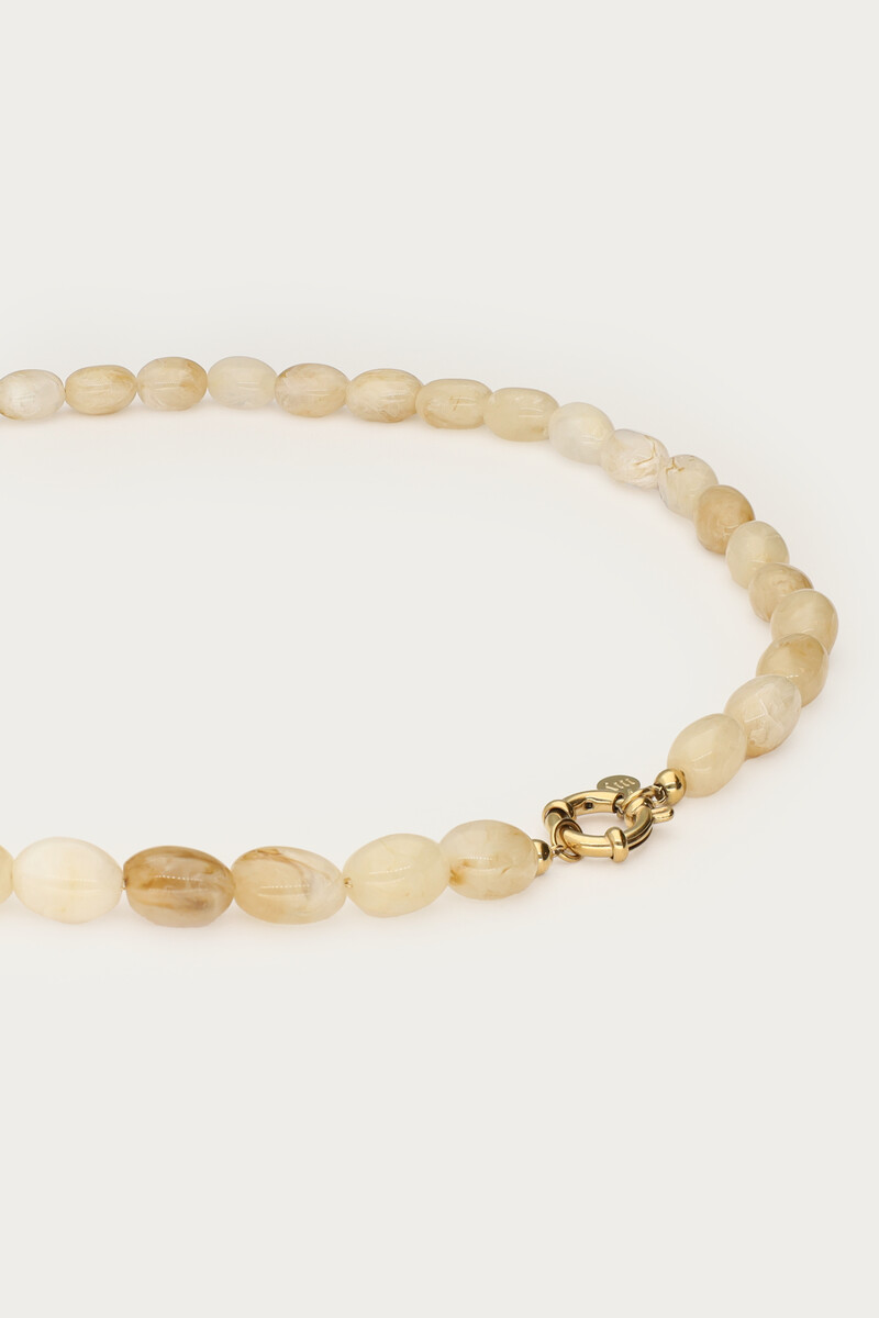 Beige minimalist beaded necklace | My Jewellery