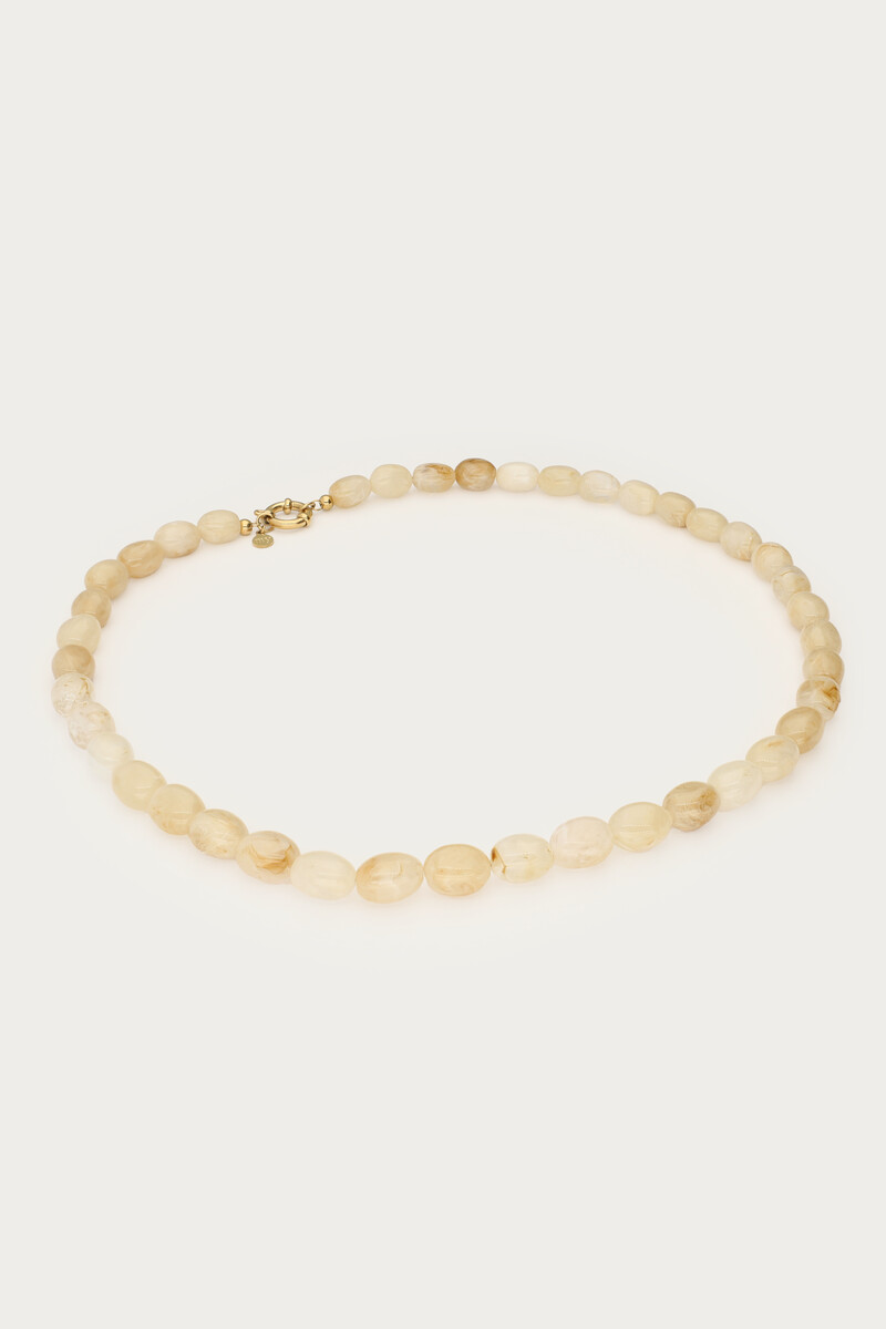 Beige minimalist beaded necklace | My Jewellery
