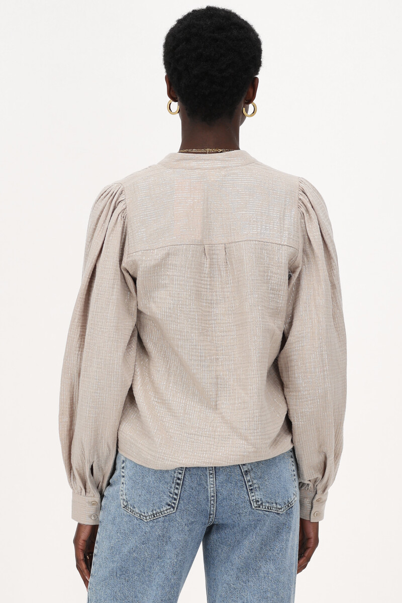 Beige muslin blouse with lurex | My Jewellery