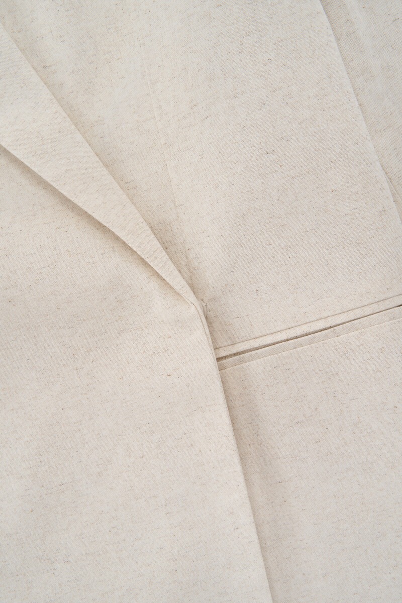 Beige oversized blazer in linen look