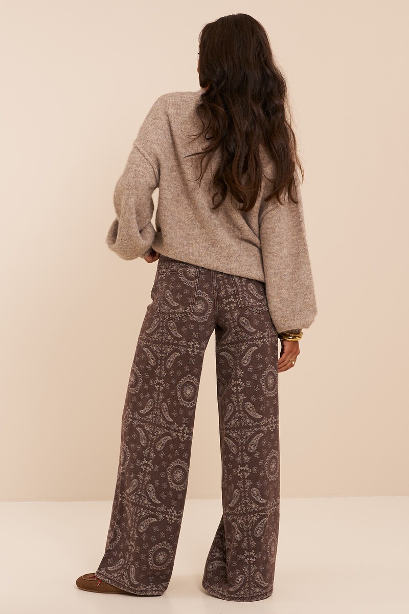 Pull oversize beige en maille