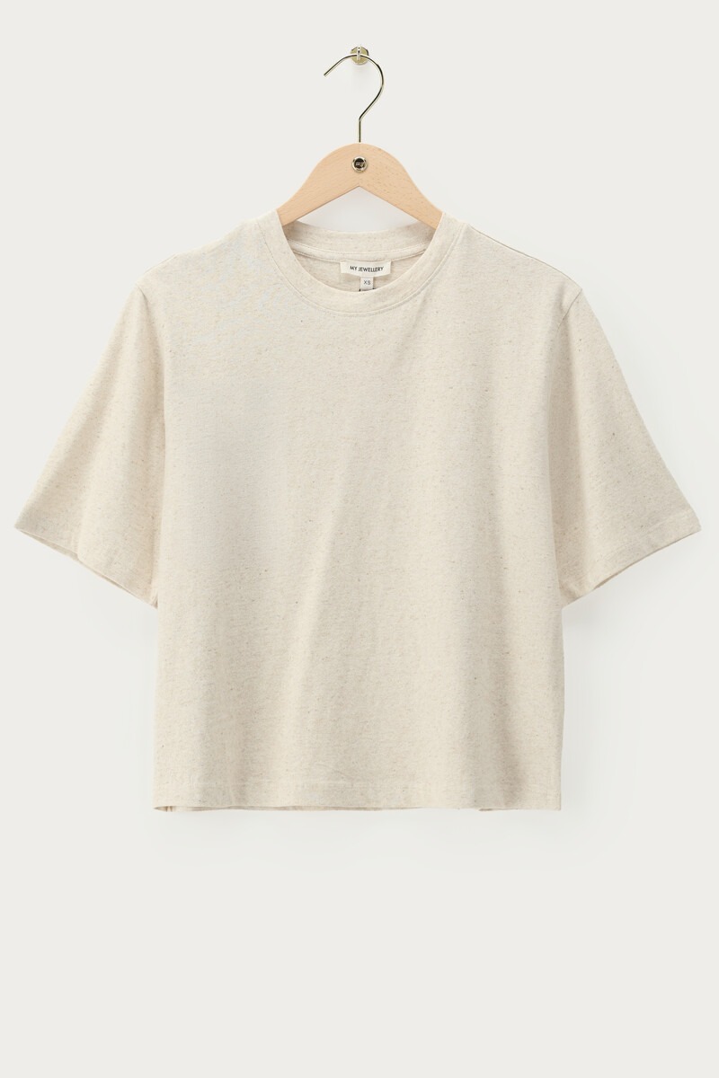 Beige oversized linen T-shirt | My Jewellery