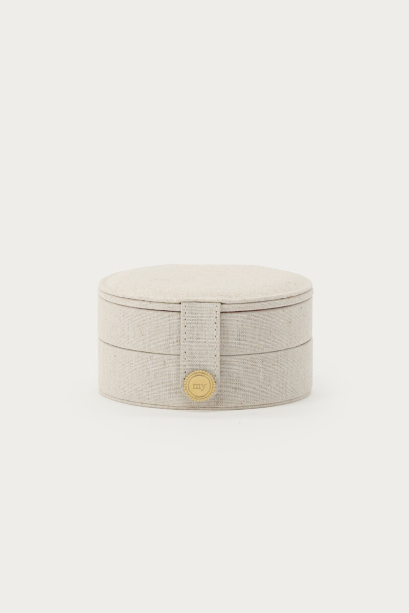 Beige round jewellery box  | My Jewellery
