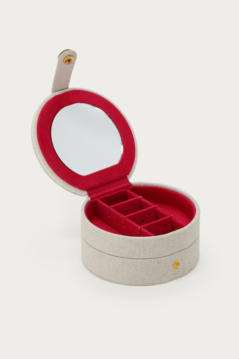 Beige round jewellery box | My Jewellery