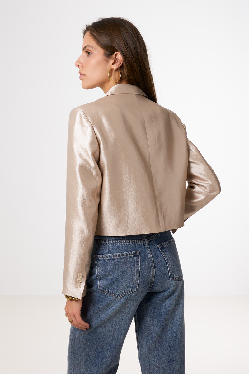 Beige short blazer with bow | My Jewellery