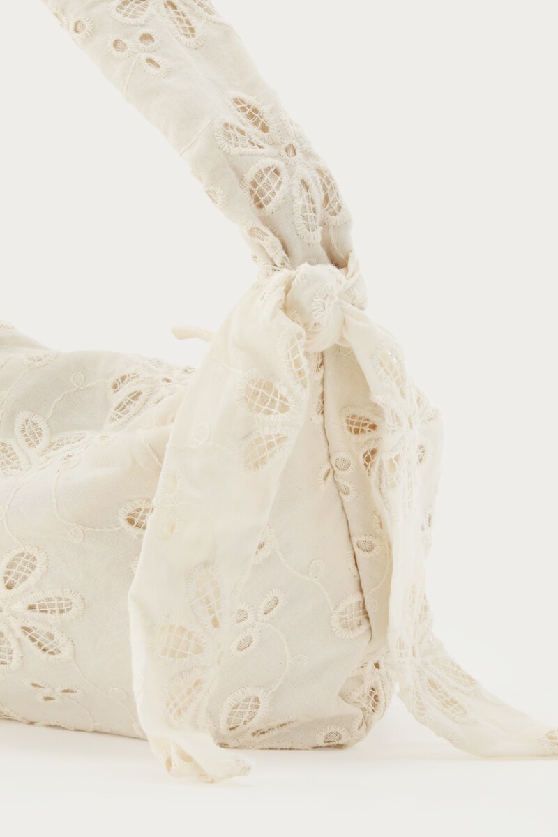 Beige shoulder bag with floral embroidery | My Jewellery