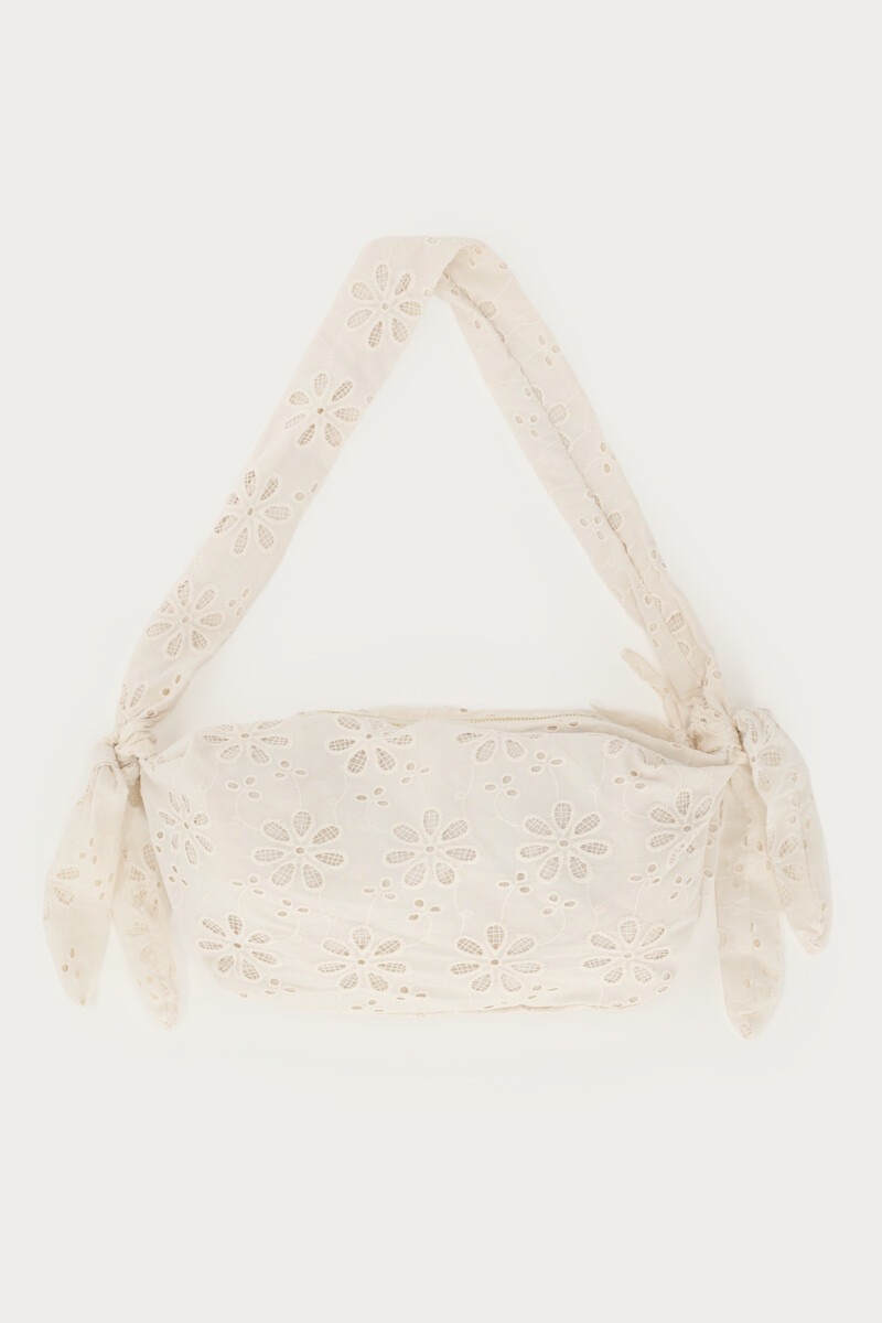 Beige shoulder bag with floral embroidery | My Jewellery