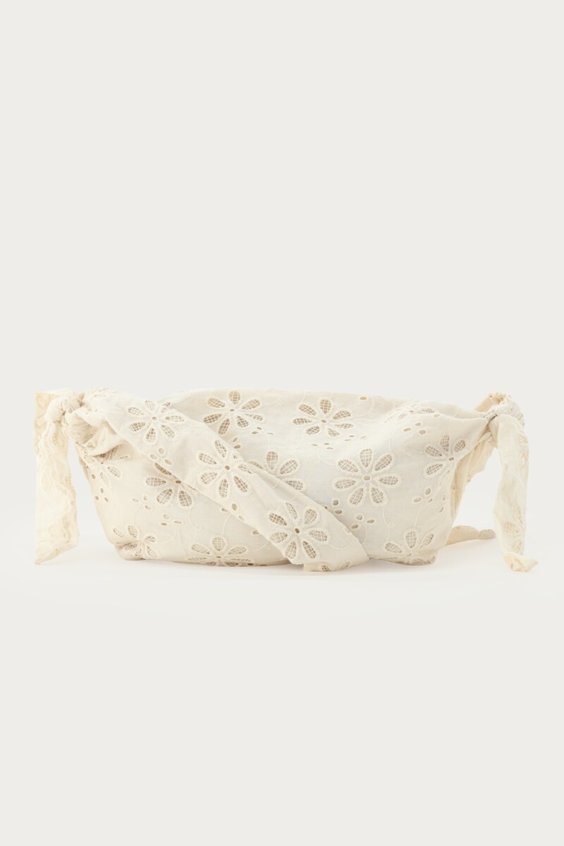 Beige shoulder bag with floral embroidery | My Jewellery