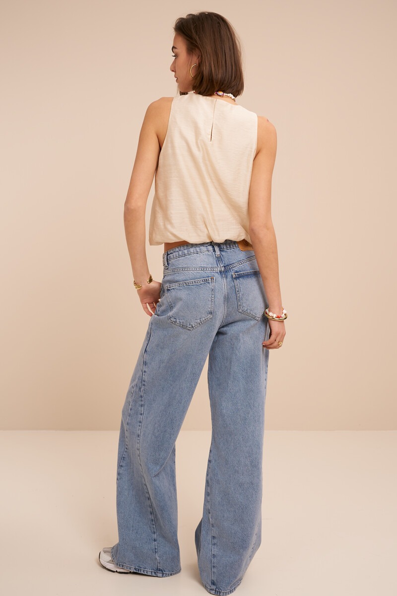 Beige sleeveless top in balloon look | My Jewellery