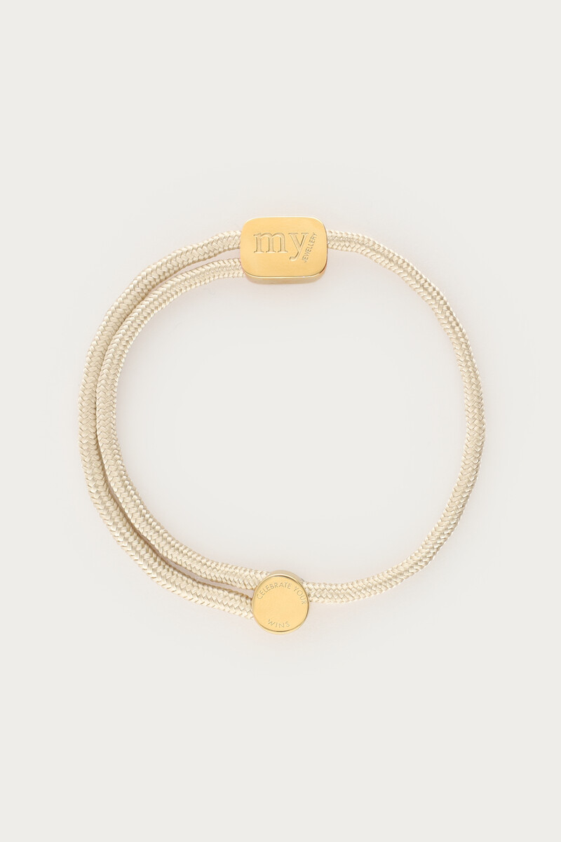 Beige sports bracelet with logo | My Jewellery