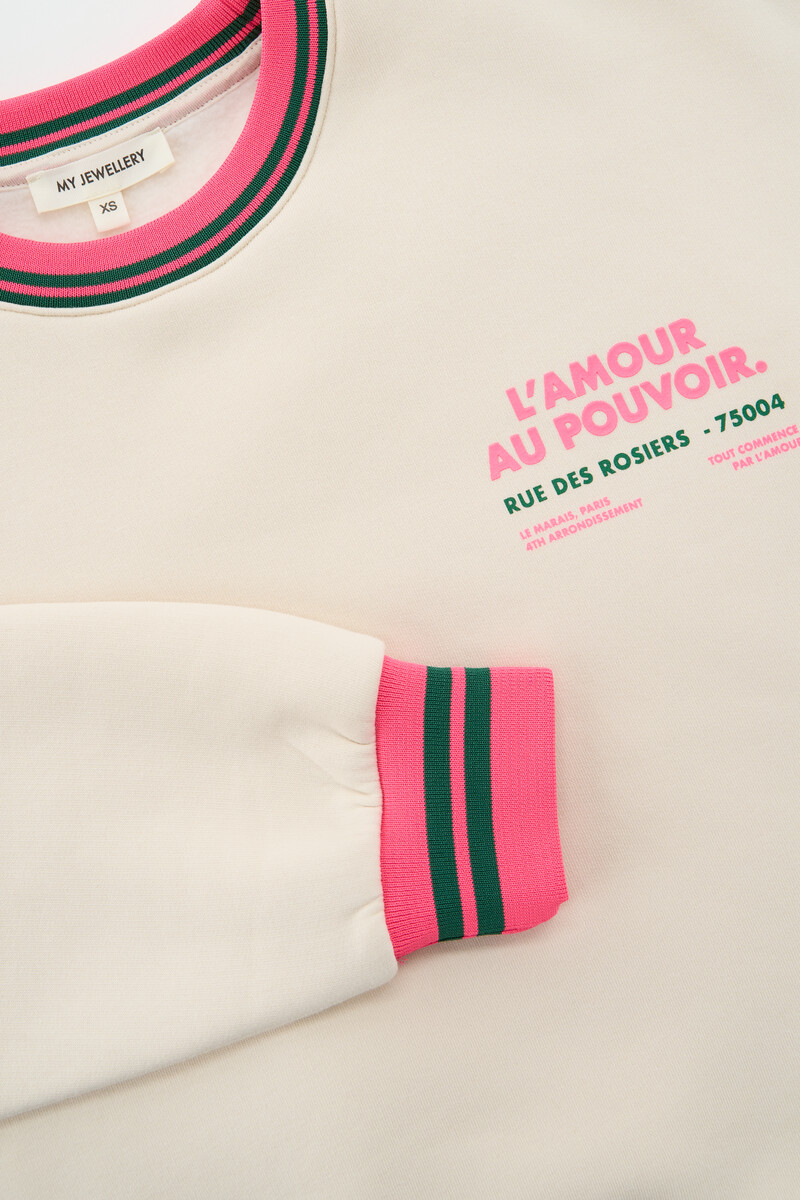 Beige sweater "L'amour au pouvoir" | My Jewellery