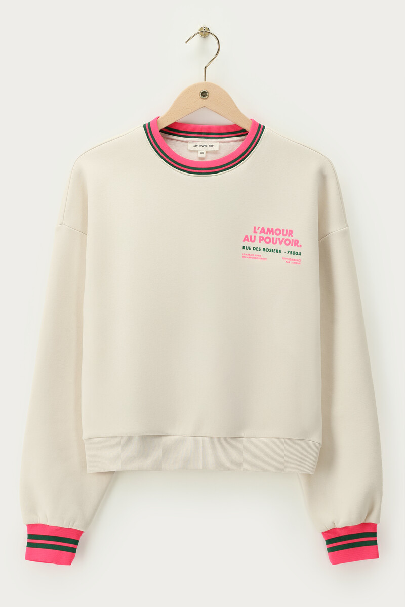 Beige sweater "L'amour au pouvoir" | My Jewellery
