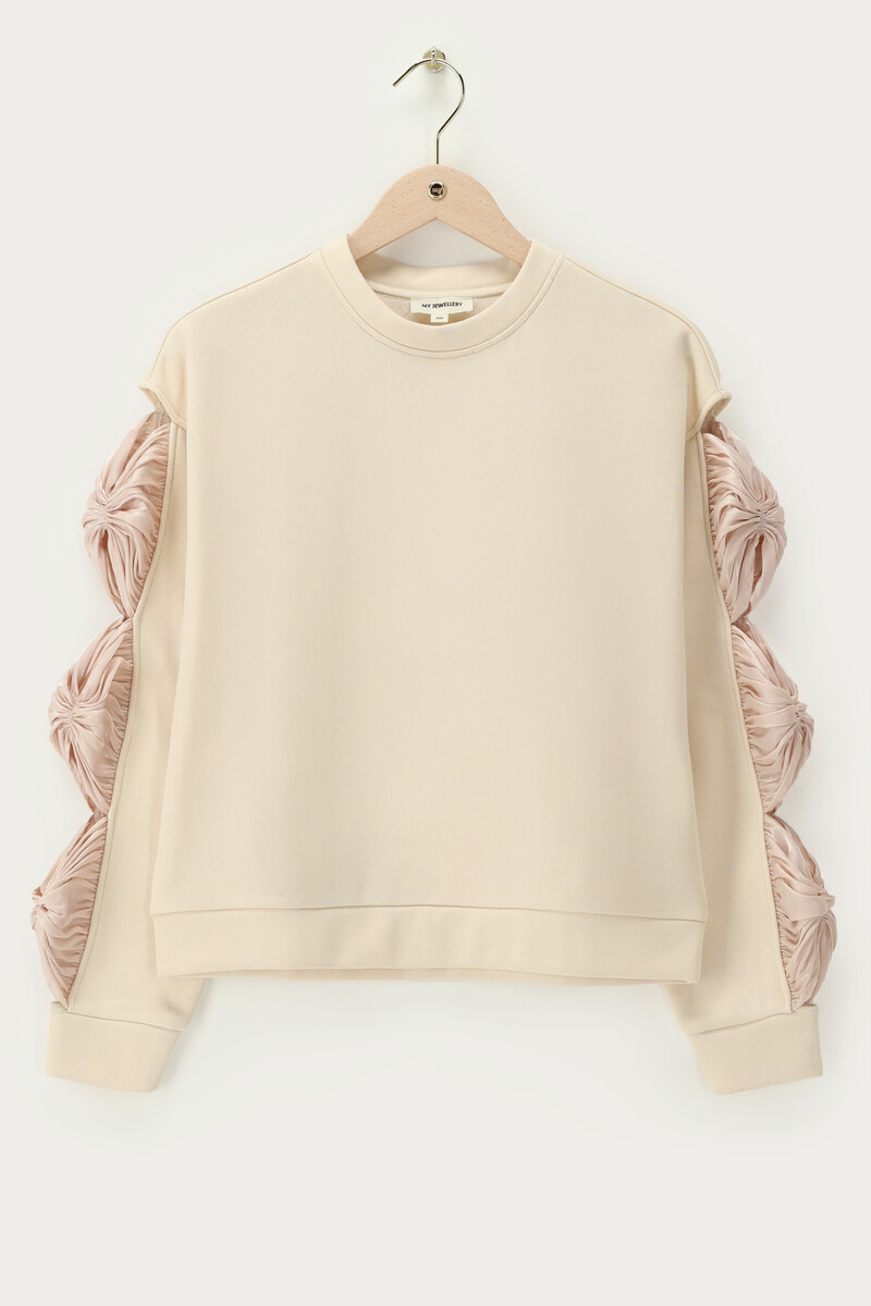 Beige sweater with satin bows | My Jewellery