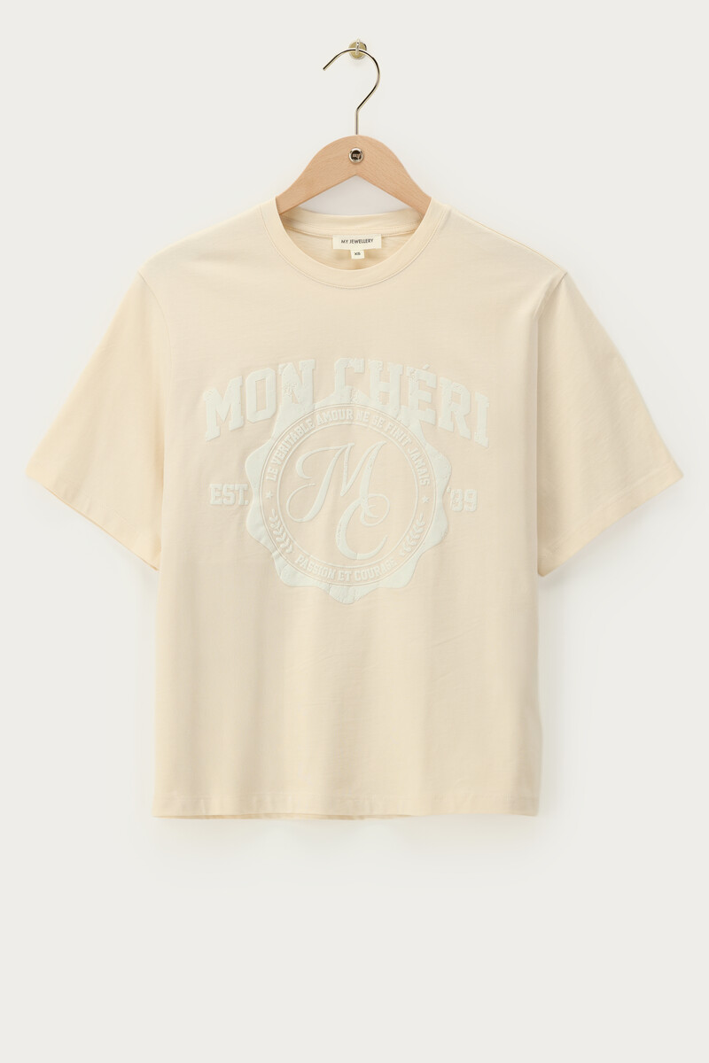 Beige T-shirt "Mon chéri" | My Jewellery