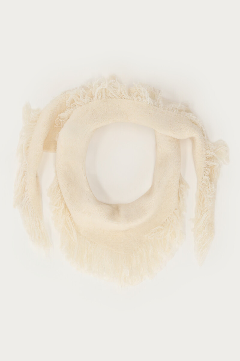 Beige triangle scarf with fringes | My Jewellery