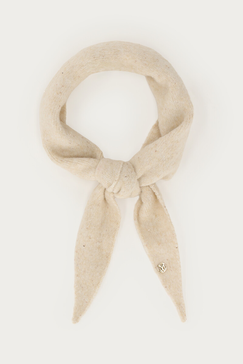 Beige triangle scarf with mini sequins | My Jewellery