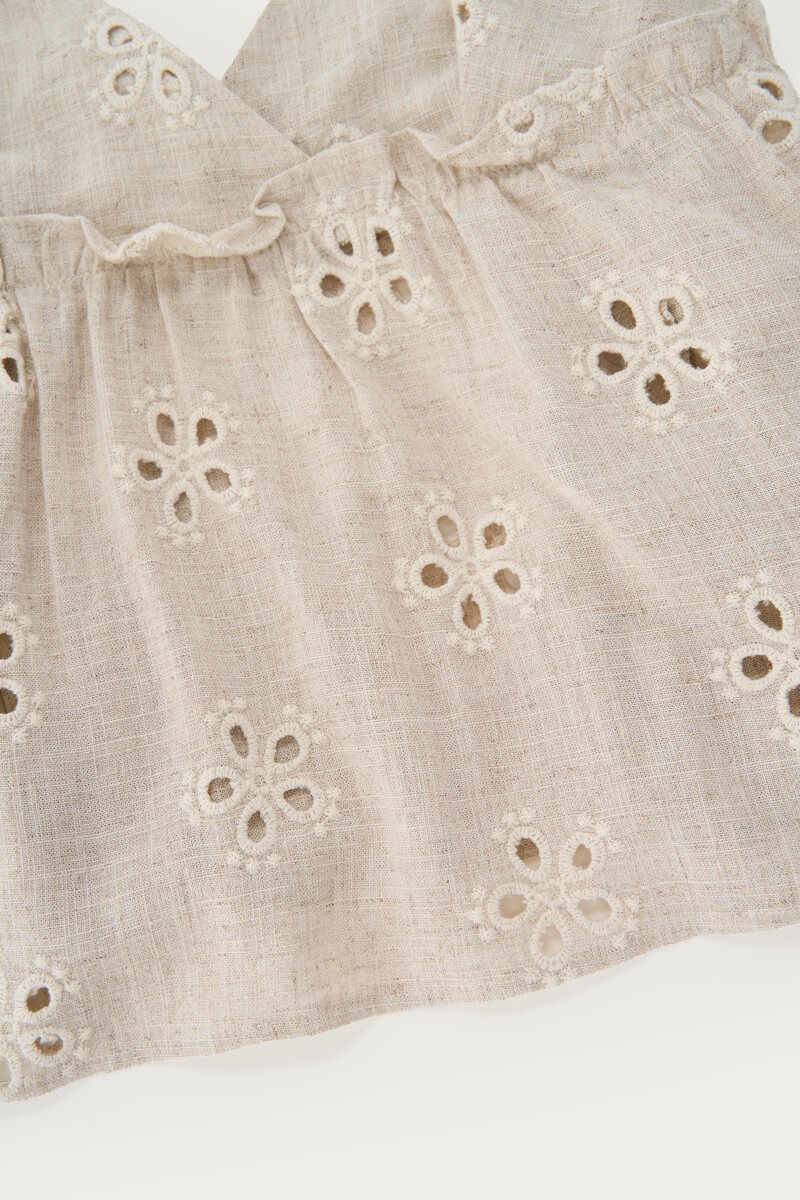 Beige triangle top with embroidery | My Jewellery