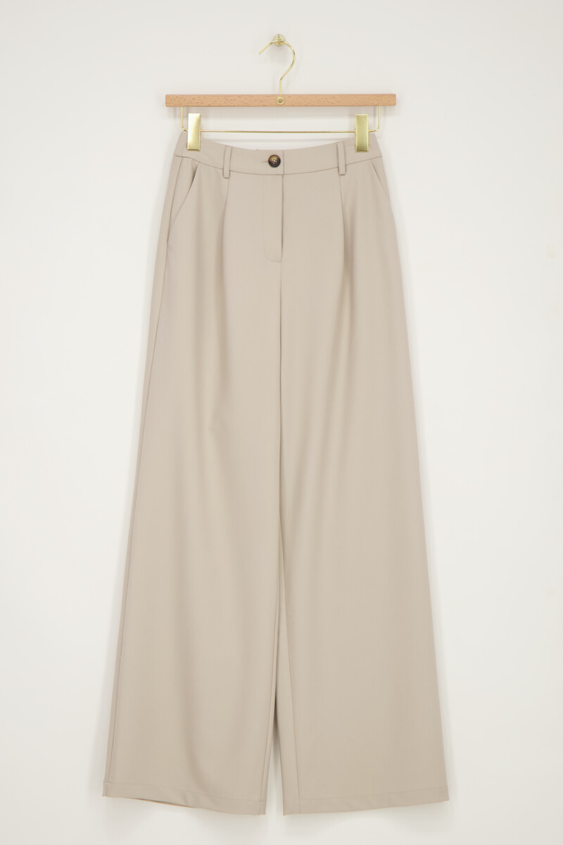 Beige wide-leg trousers with pleats | My Jewellery