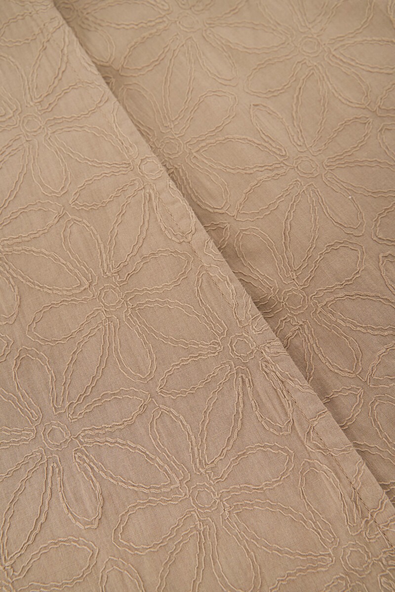 Beige wrap dress with embroidered details | My Jewellery