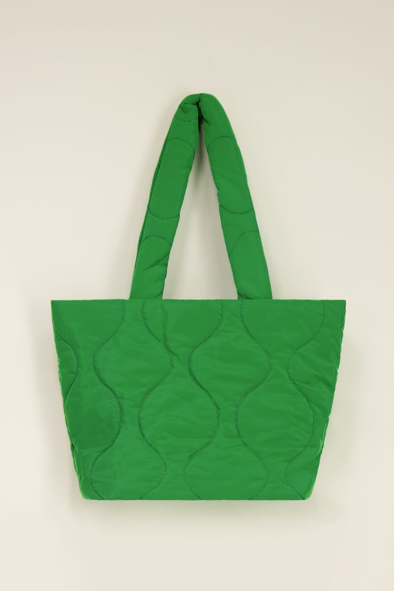 Groene gewatteerde shopper