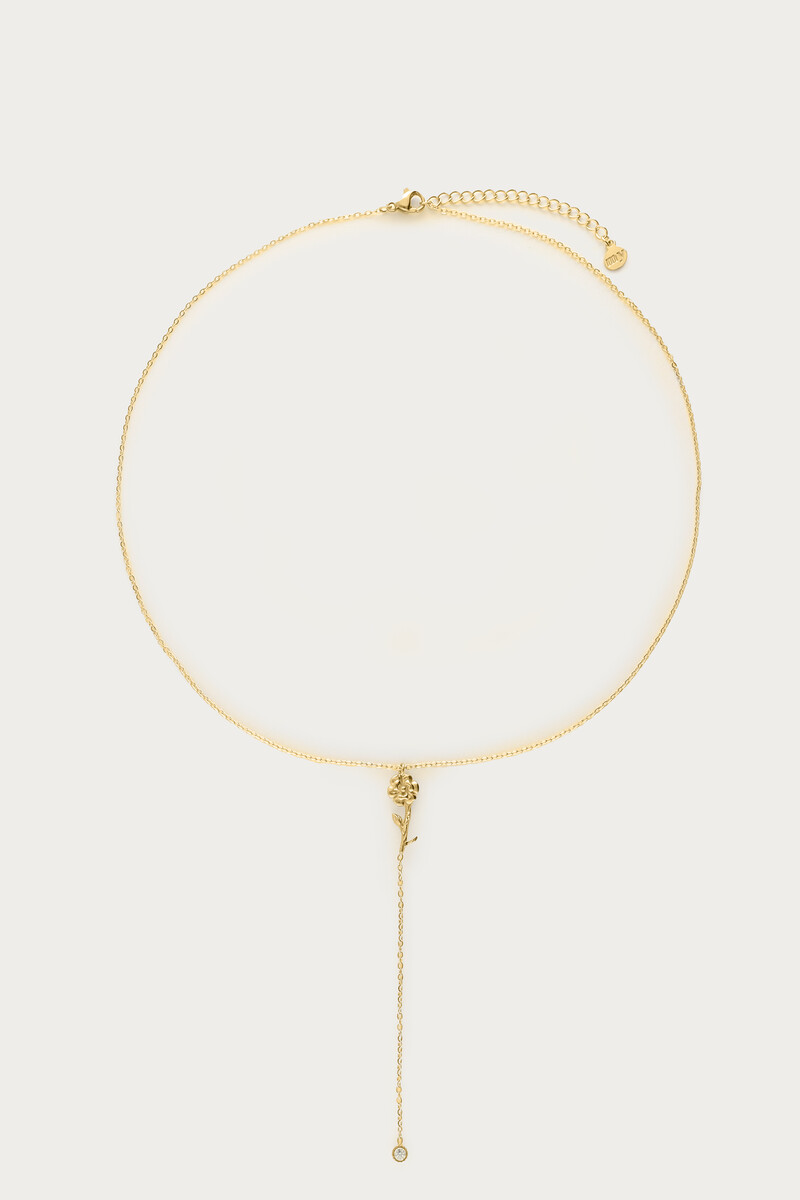 Birth Flower charm necklace with rhinestone | My Jewellery