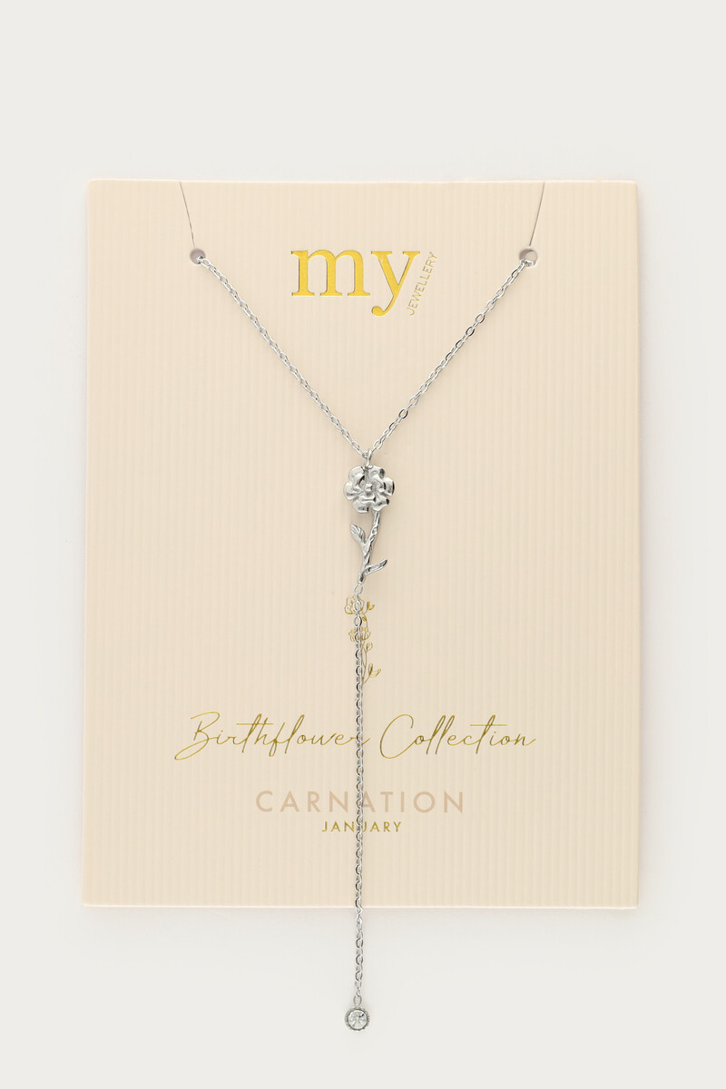 Birth Flower charm necklace with rhinestone | My Jewellery