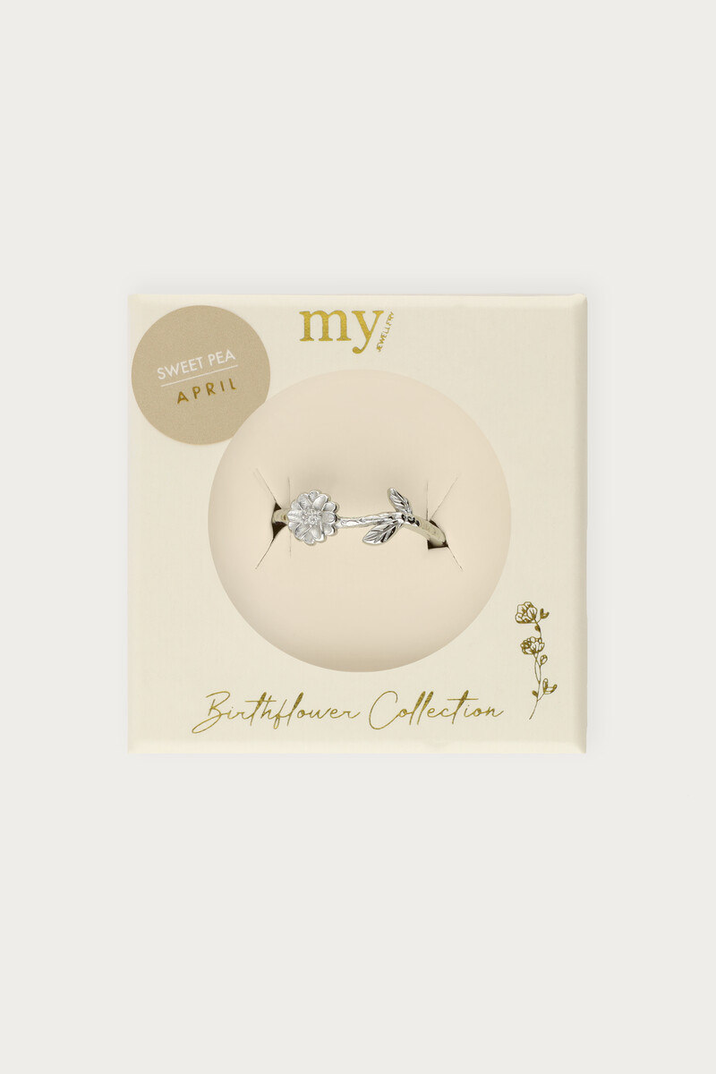 Birth Flower ring met bloem