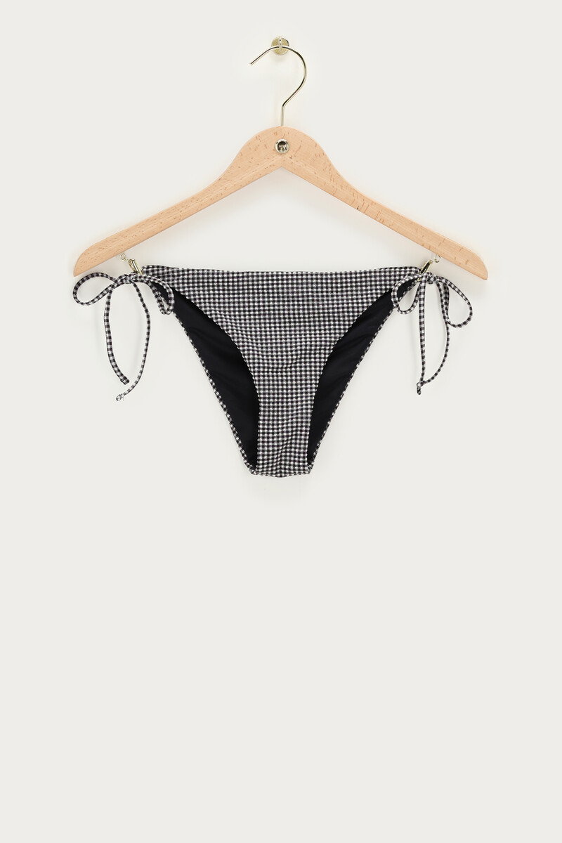 Black-white checkered bikini bottom with tie strings | My Jewellery