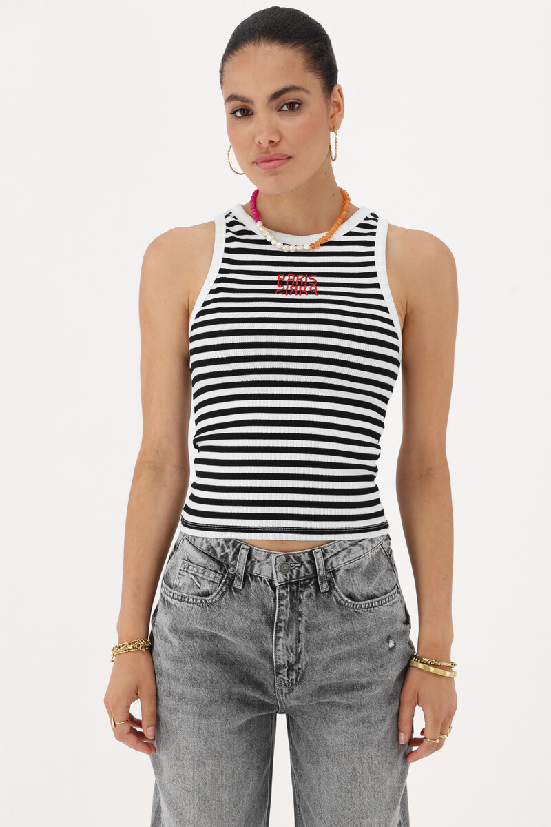Black and white striped tank top | My Jewellery