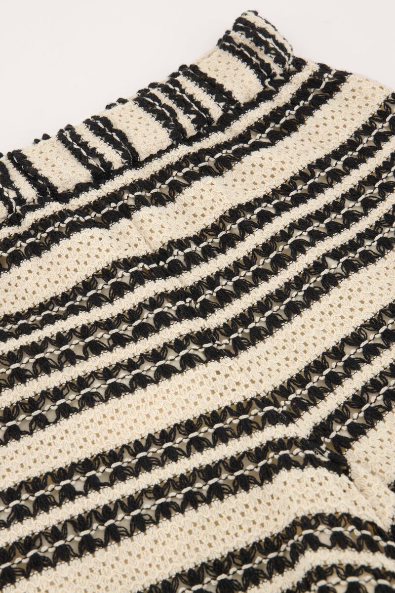 Zwart en beige short crochet