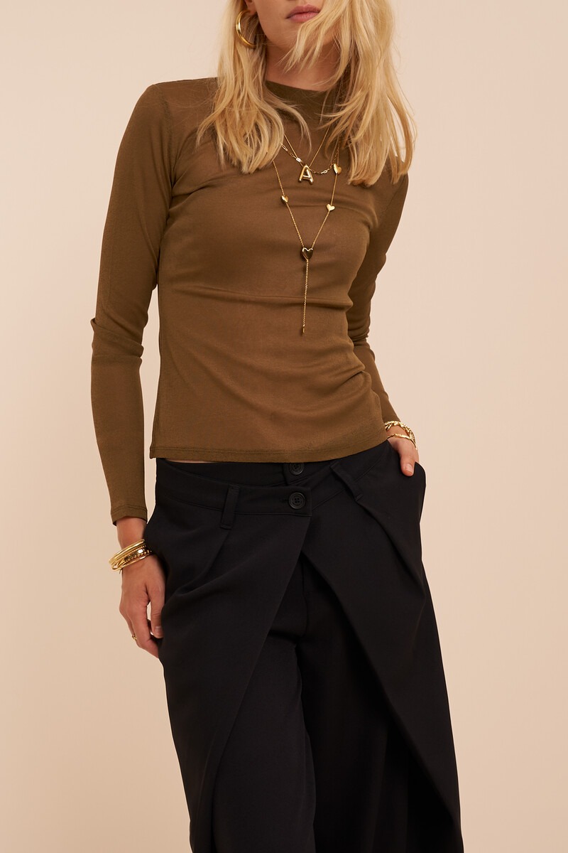 Black barrel trousers with double fastening | My Jewellery