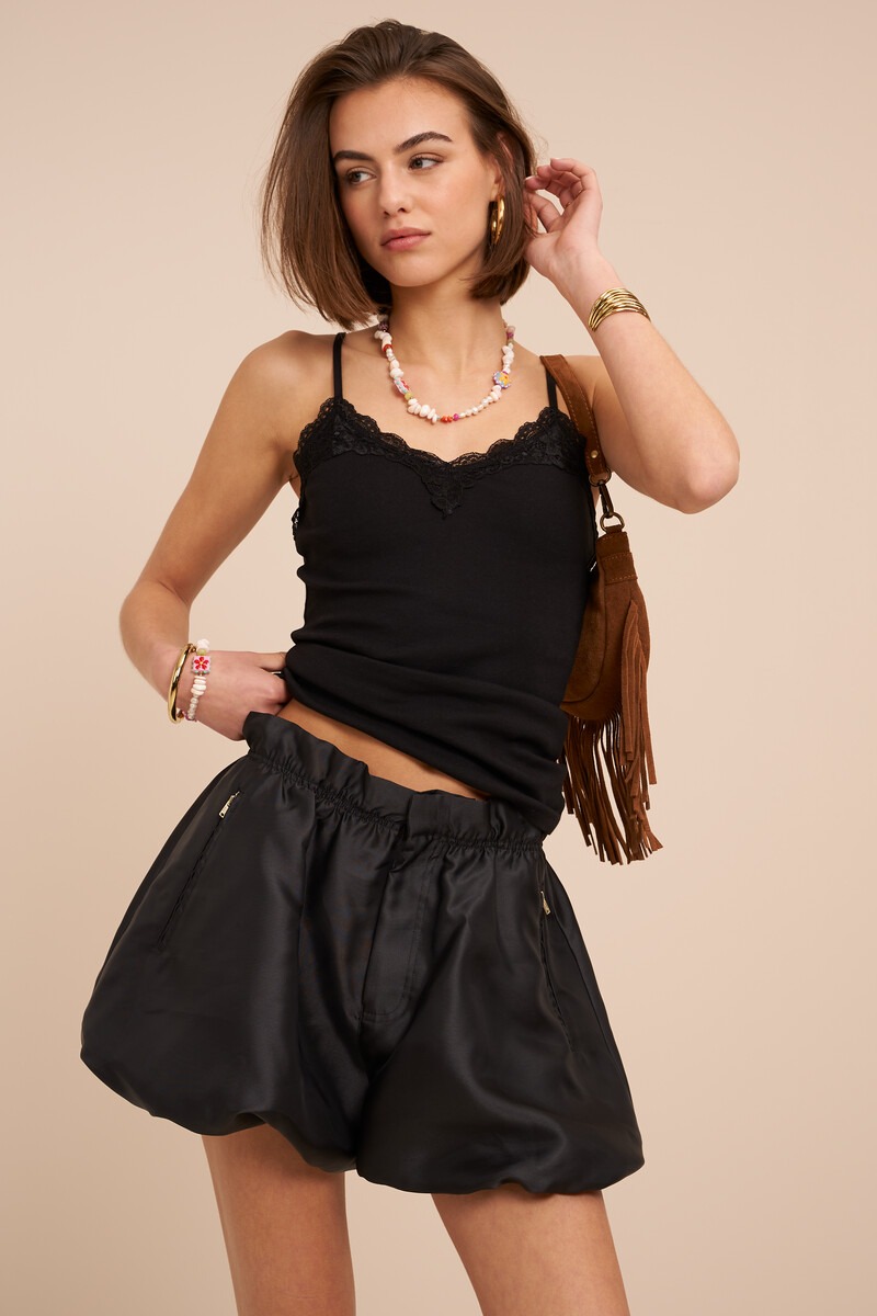 Black basic top with lace details | My Jewellery