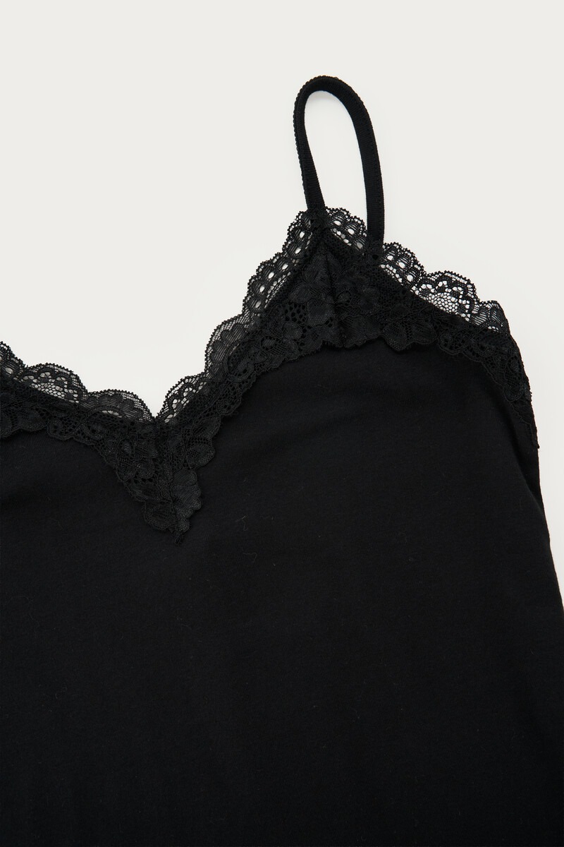 Black basic top with lace details | My Jewellery