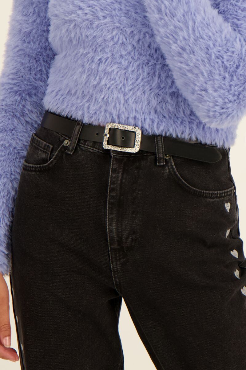 Black belt with silver chic buckle | My Jewellery