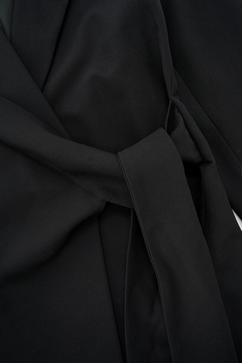 Black blazer dress with bow overlap | My Jewellery