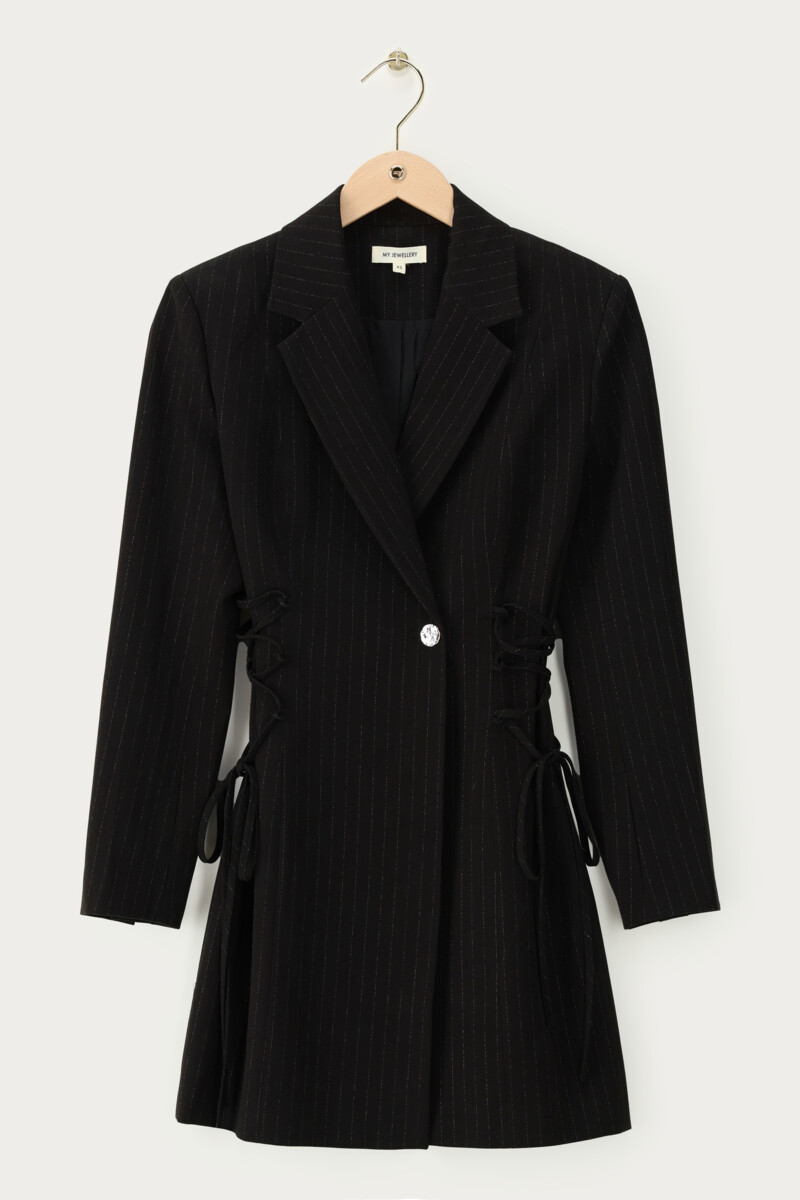 Black blazer dress with laces | My Jewellery