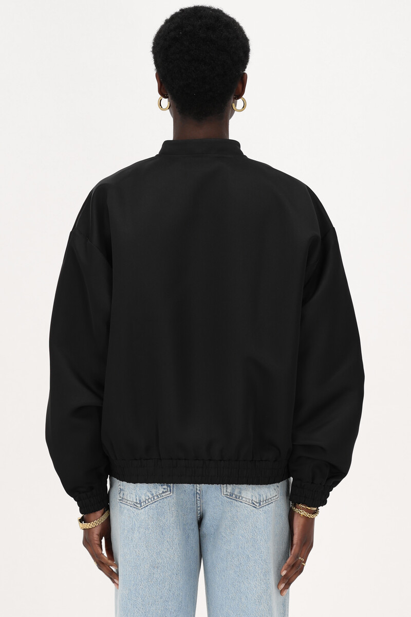 Black bomber jacket satin look | My Jewellery