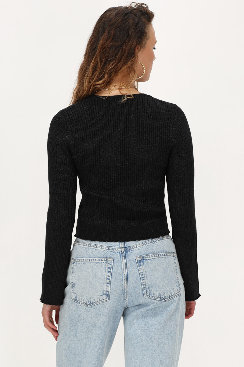 Black cardigan with lurex & bows | My Jewellery