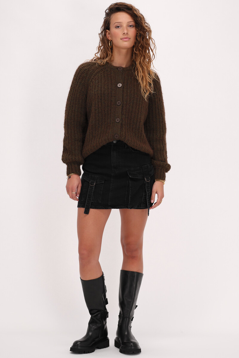 Black cargo denim mini skirt | My Jewellery