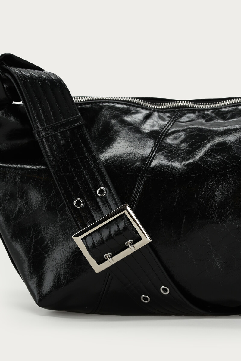 Black crossbody lacquer bag | My Jewellery