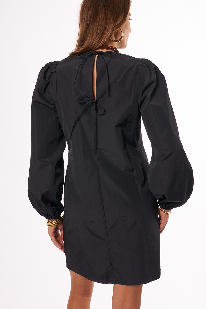 Black dress with long puff sleeves | My Jewellery