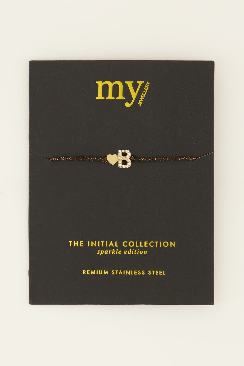 My jewellery Zwarte Initial Armband