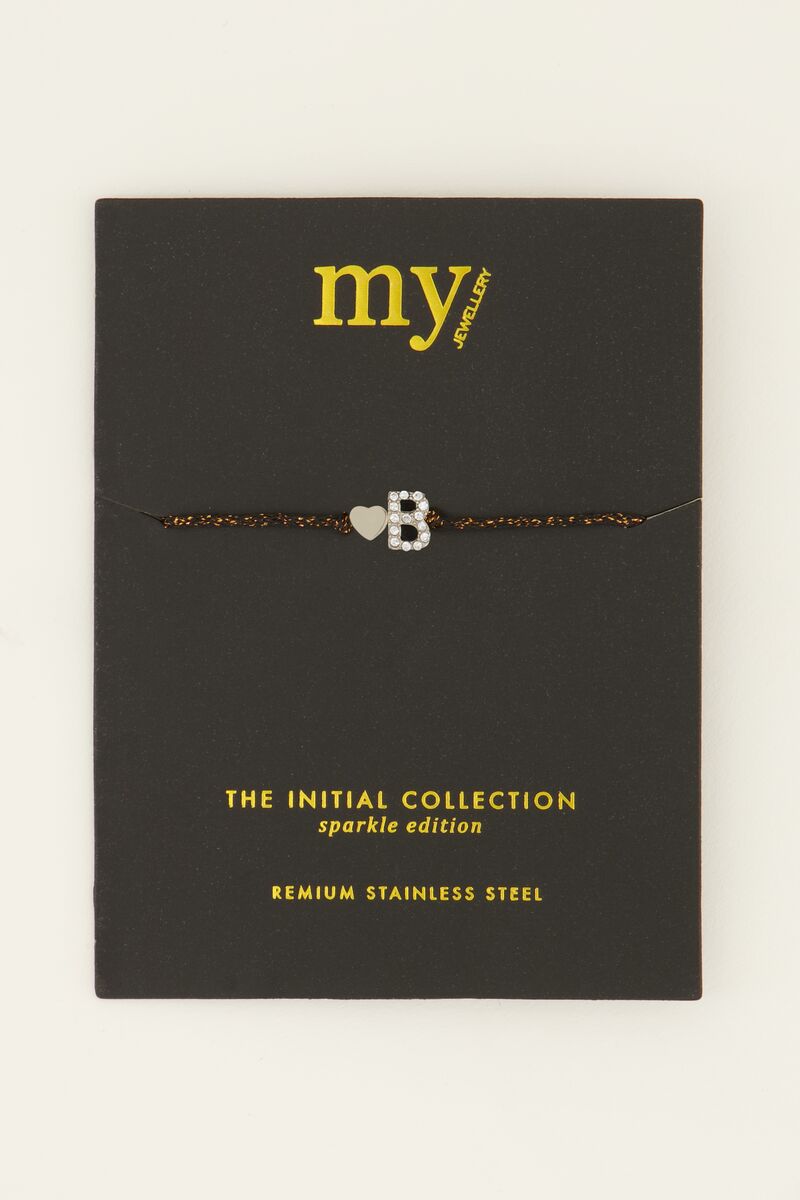 My jewellery Zwarte Initial Armband