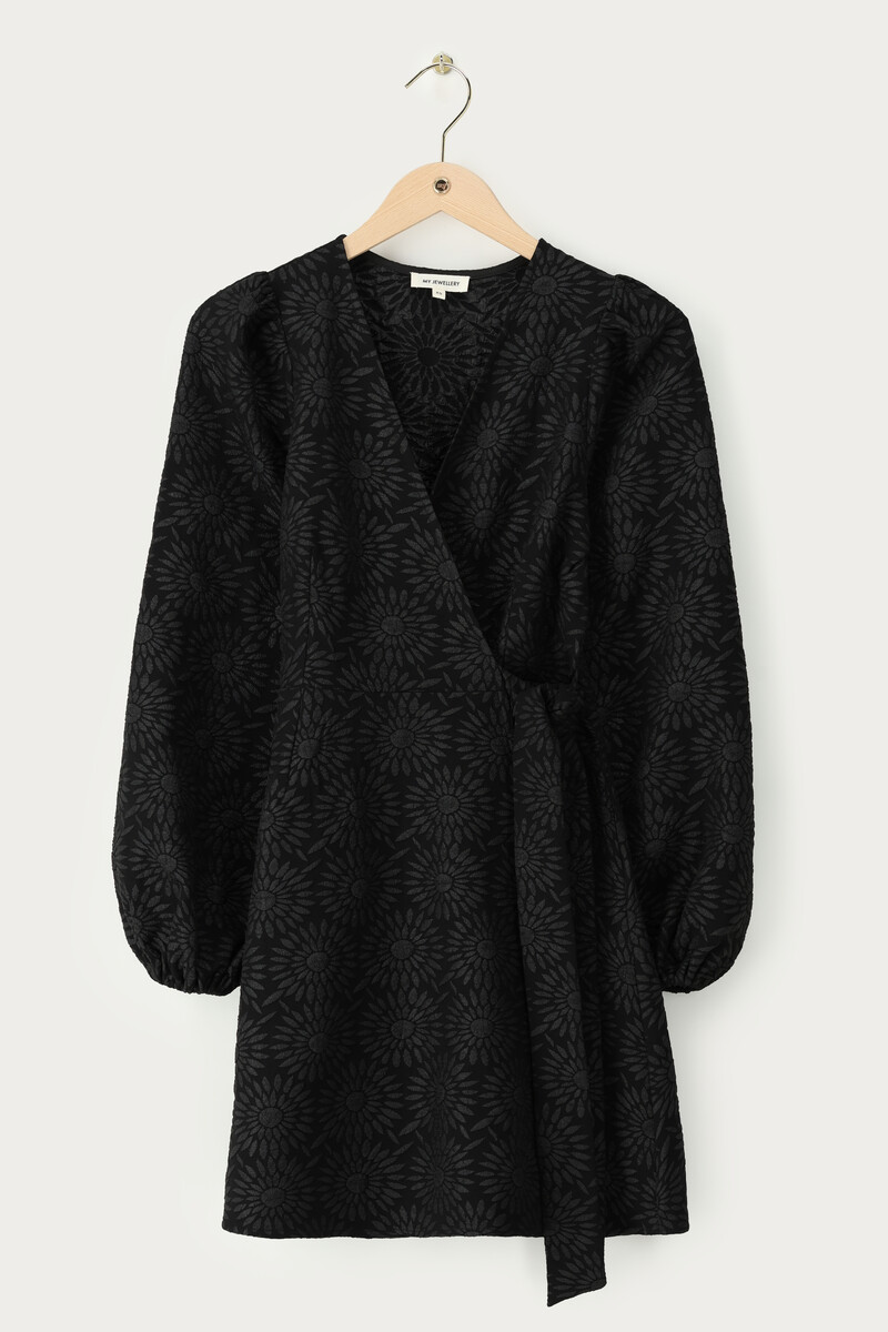 Black jacquard dress with sunflowers | My Jewellery