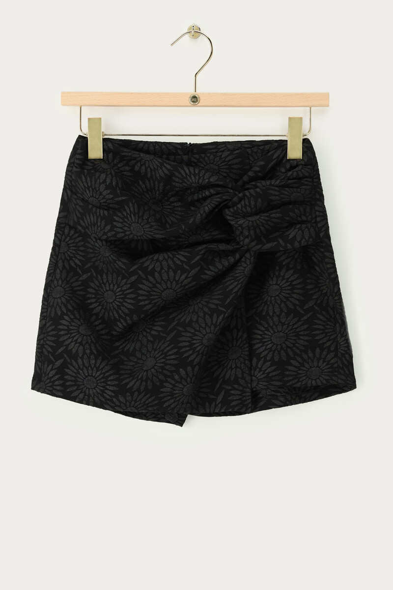 Black jacquard skort with sunflowers | My Jewellery